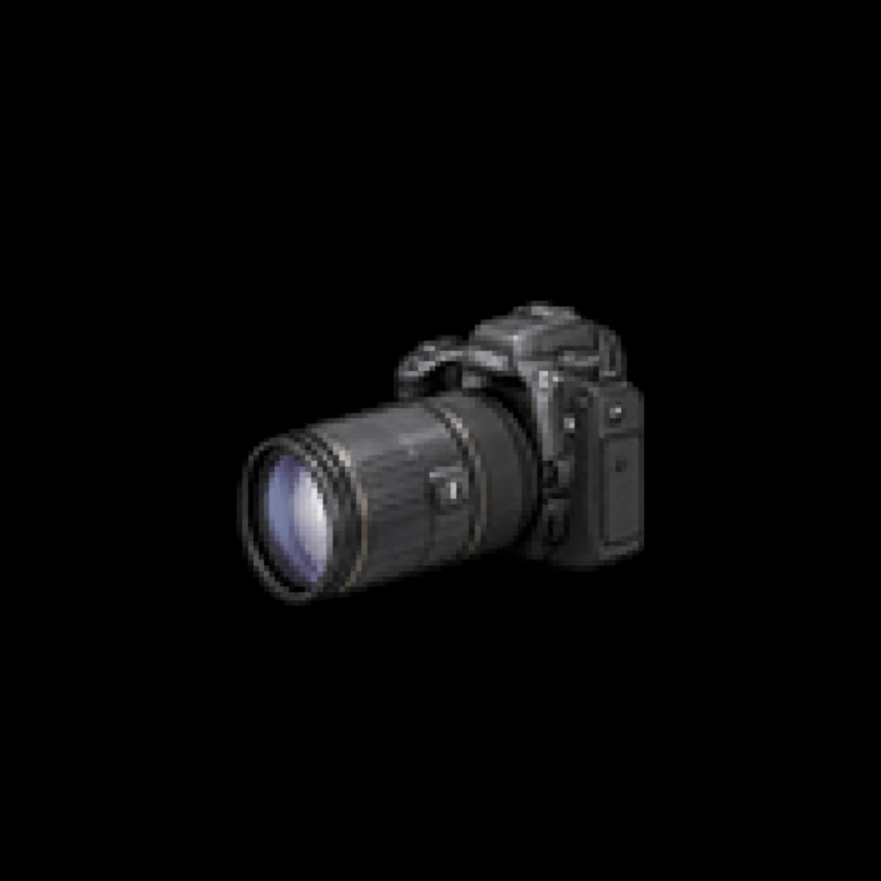 DSLR camera with telephoto lens
